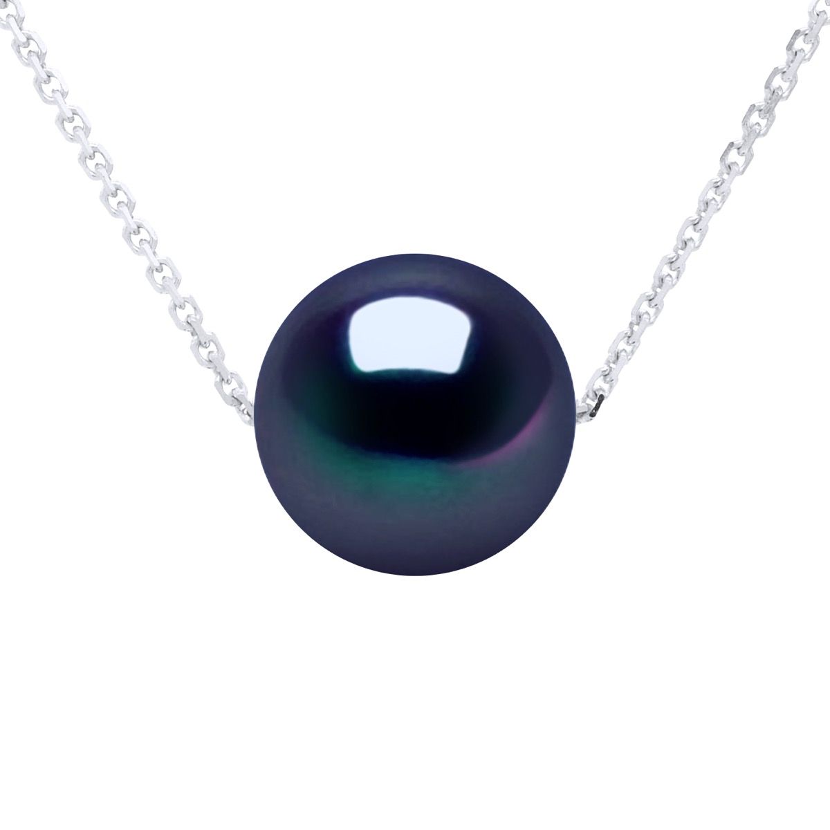 Schwarze Halskette mit Tahiti-Perle