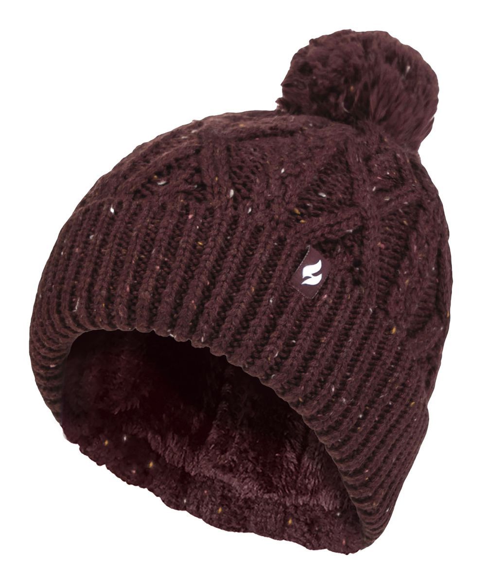 Zopfstrickmütze mit Bommel