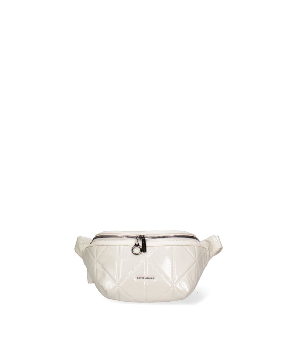 Gesteppte beige Gürteltasche