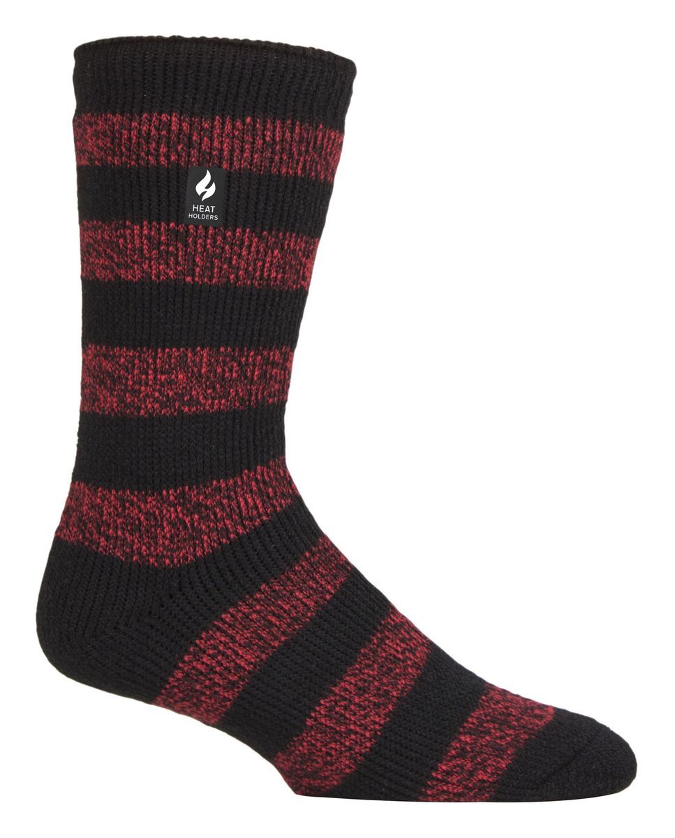 Wärmehalter - Extra dicke Herren-Thermosocken für den Winter | Warme flauschige Fleece-Isoliersocken | Geschenke für Männer - Schwarz / Rot (Palermo)