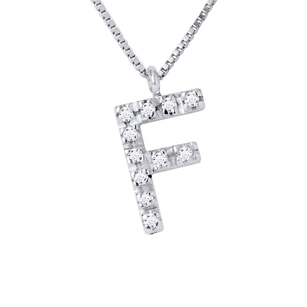 Diamant-Anfangsbuchstabe F Halskette