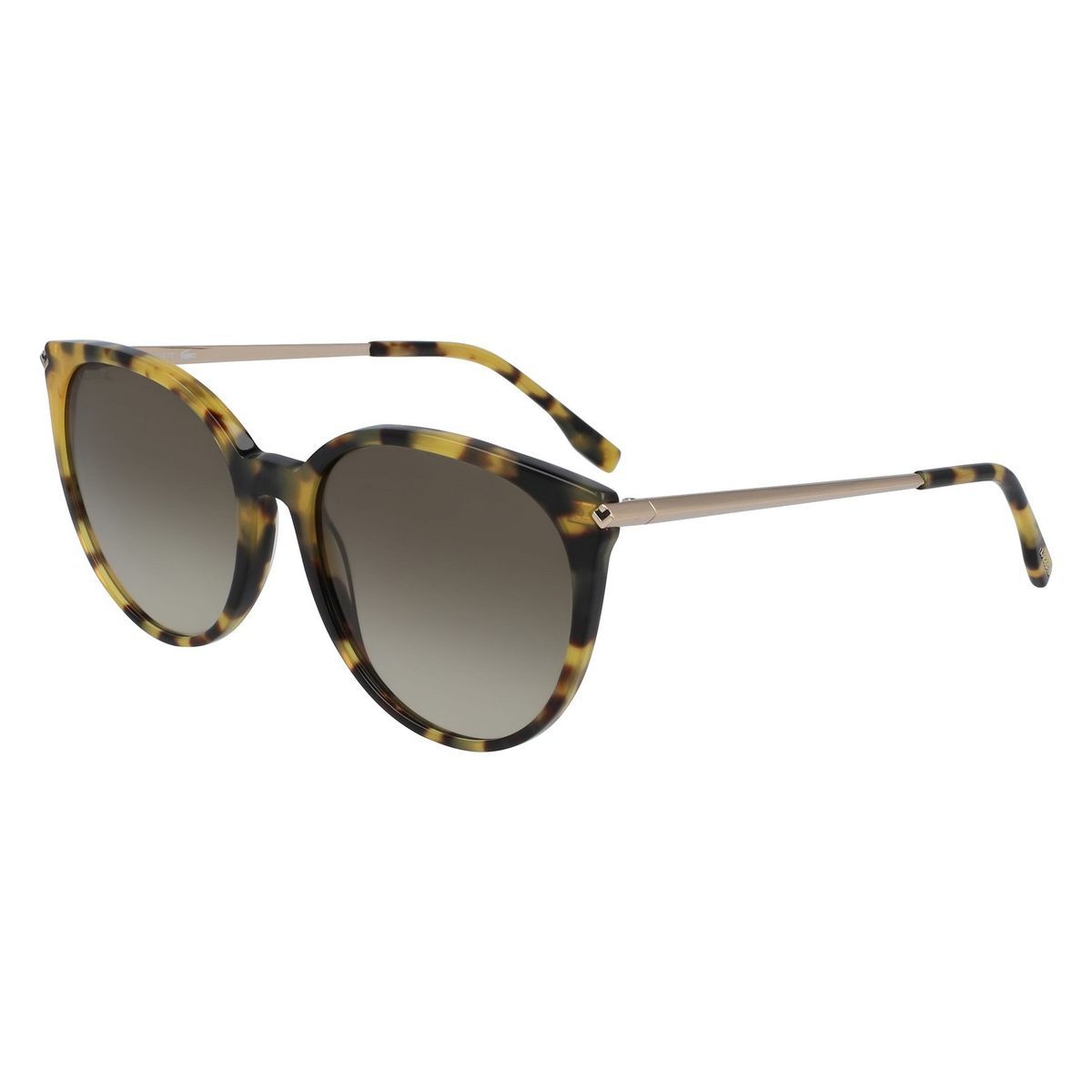 Schildpatt-Katzenaugen-Sonnenbrille mit Metallbügeln
