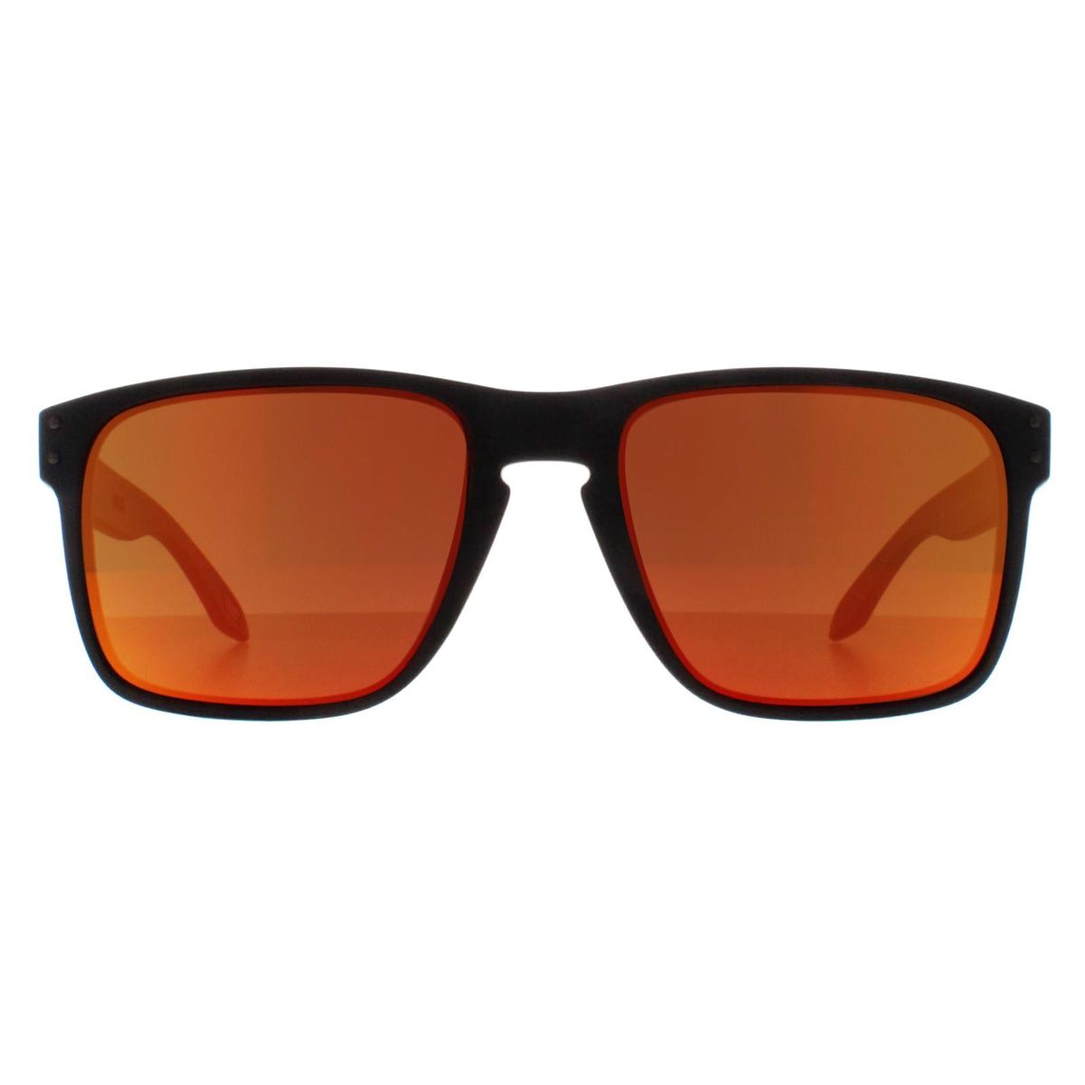 Quadratische Sonnenbrille Schwarzer Rahmen Orange Gläser