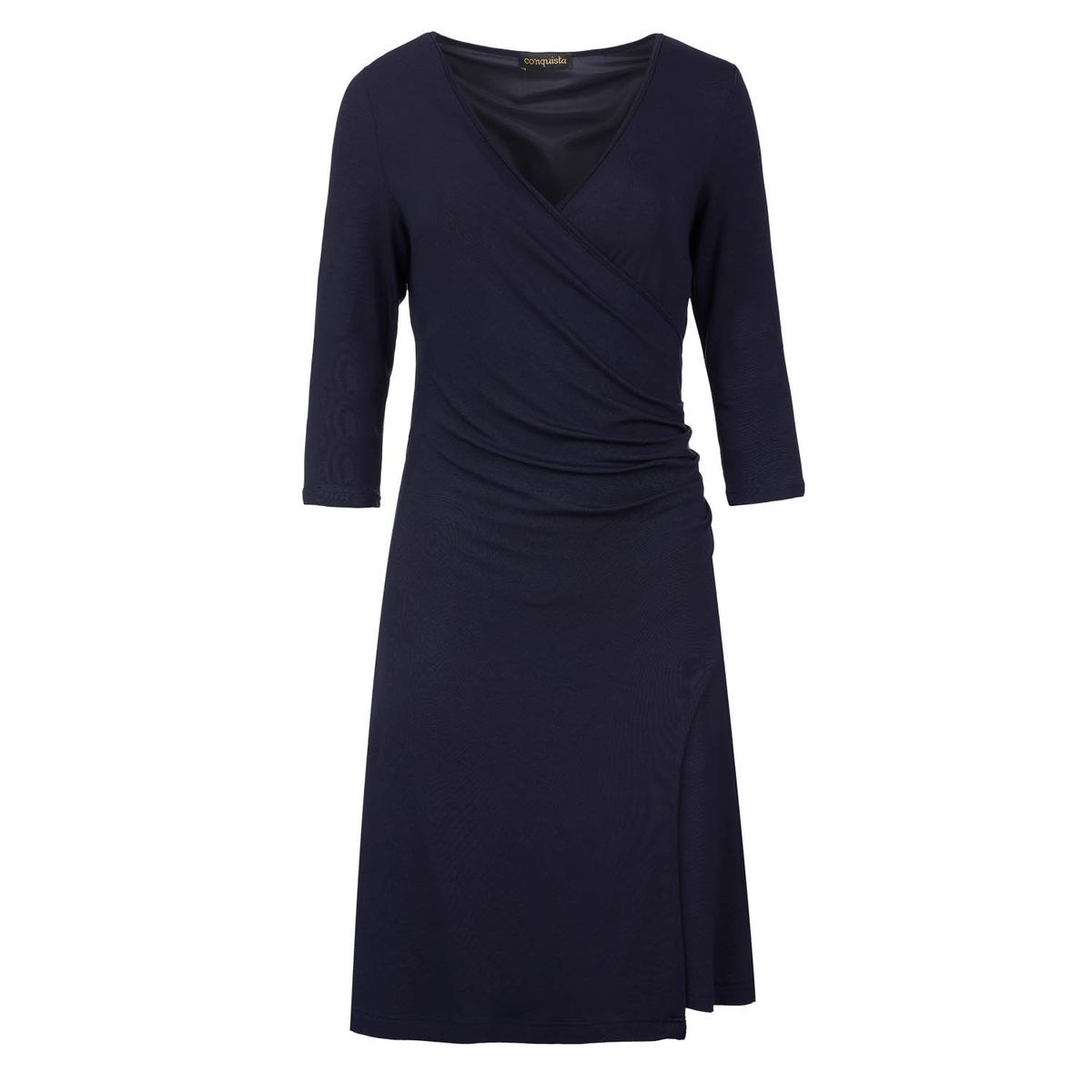 Elegantes Faux-Wrap-Midikleid