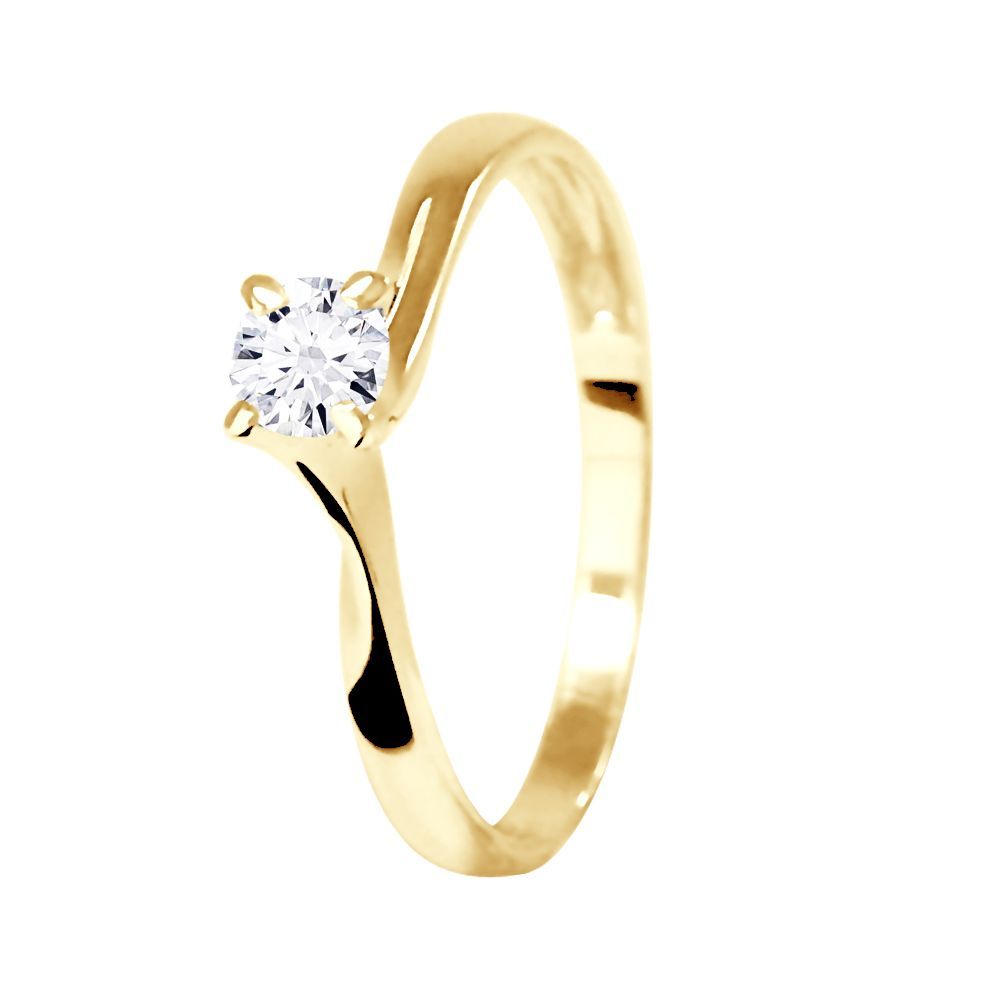 Solitär Diamantring in Gelbgold