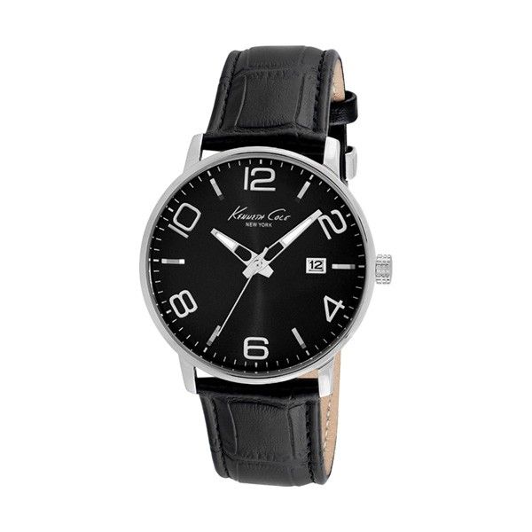 Klassische Herrenuhr mit schwarzem Zifferblatt