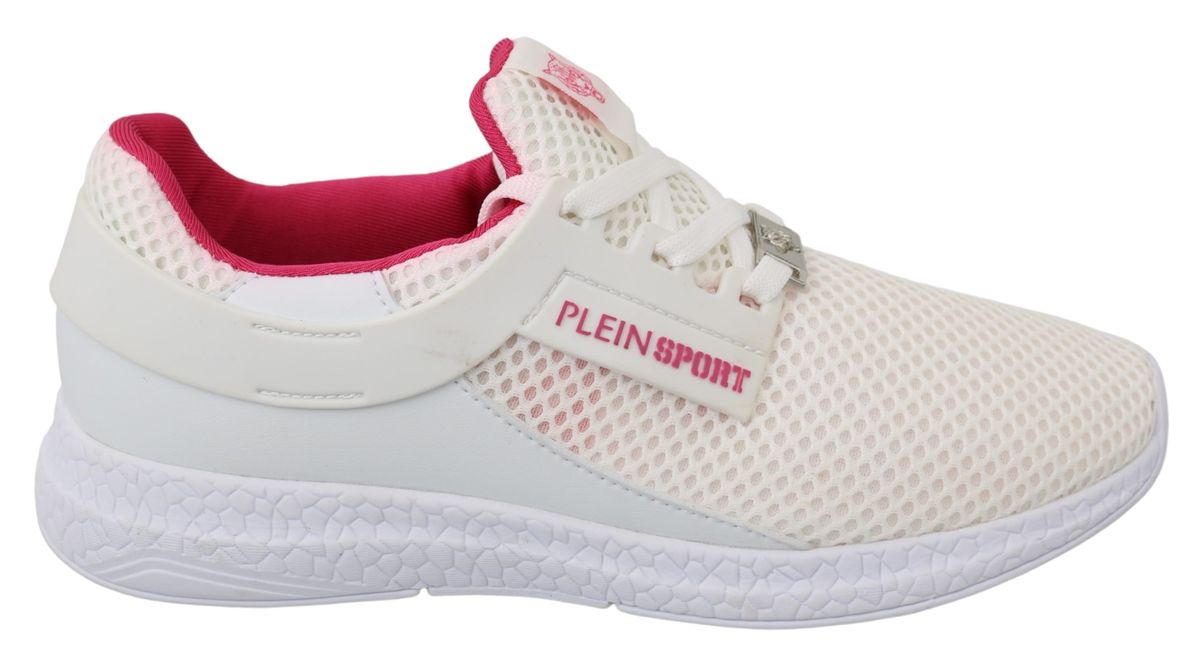 Weiße & Pinke Strick Sport Turnschuhe