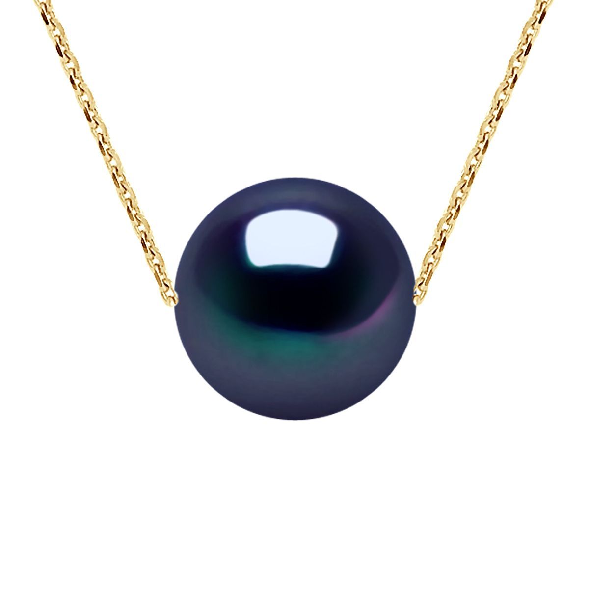 Schwarze Halskette mit Tahiti-Perle