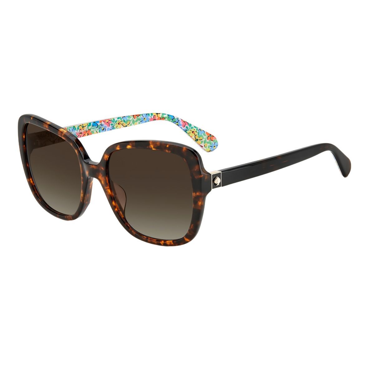 Schildpatt Sonnenbrille mit eckigem Rahmen