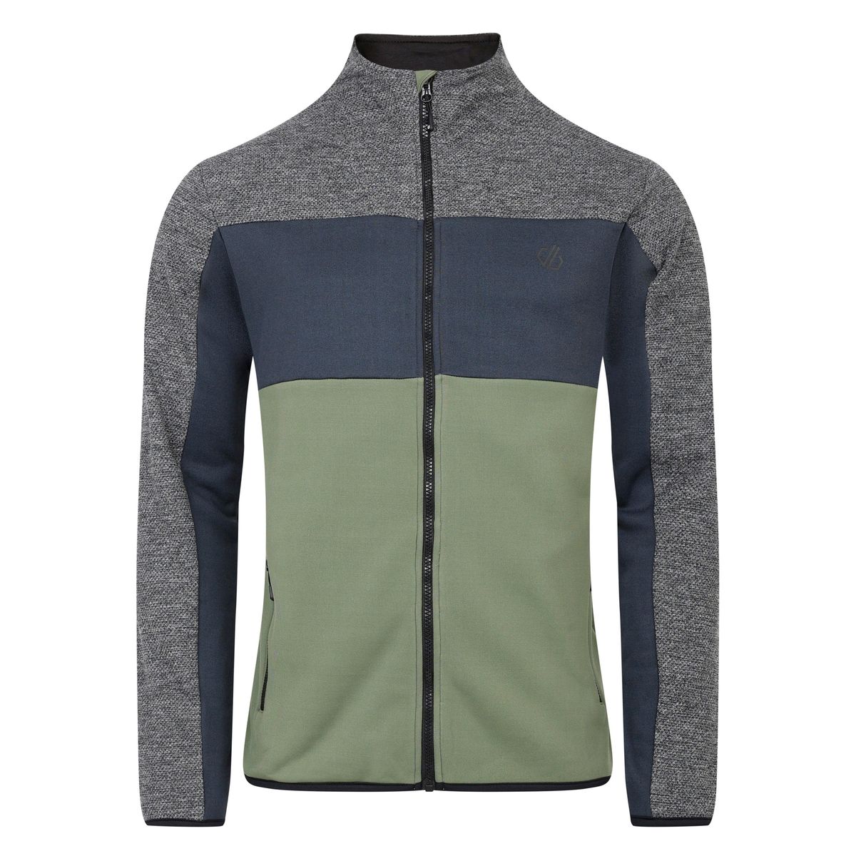 Farbblock-Fleecejacke mit Reißverschluss