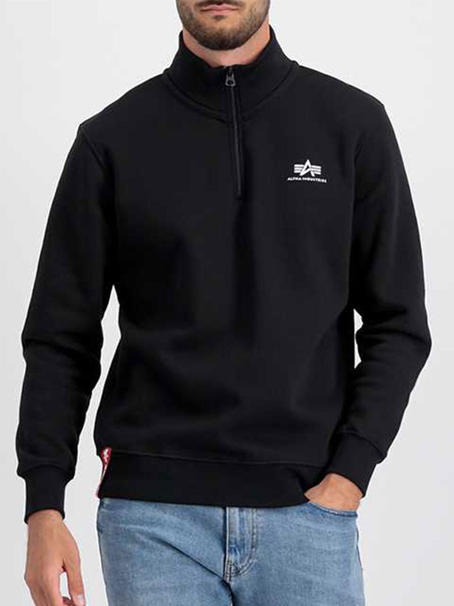 Sweatshirt mit halbem Reißverschluss und Stehkragen