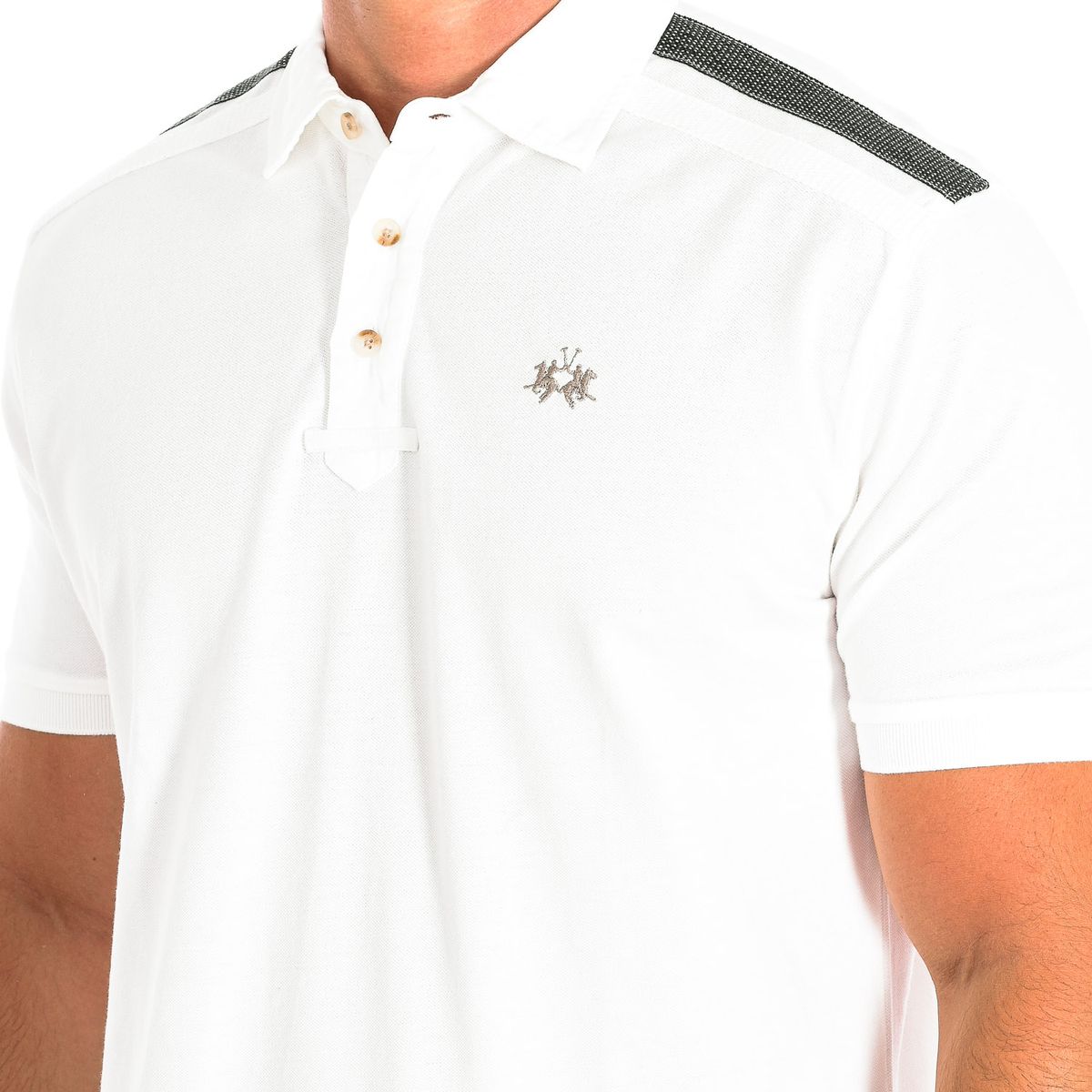 Sportliches Piqué-Polo mit Schulterstreifen