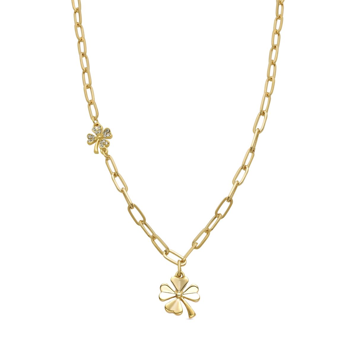 Goldene Halskette mit Kleeblatt-Anhänger
