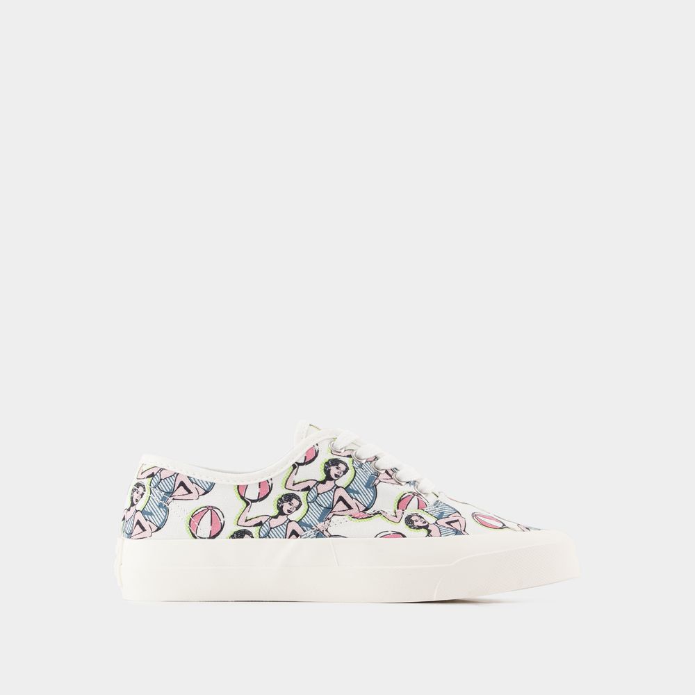 Bedruckte Canvas Low-Top Sneaker