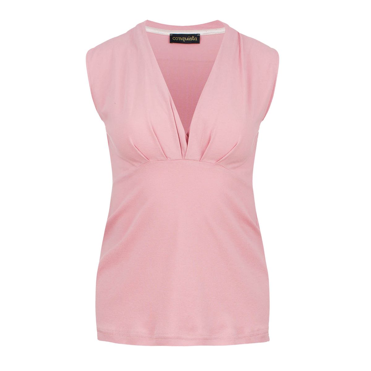 Rosa ärmelloses Top in Wickeloptik