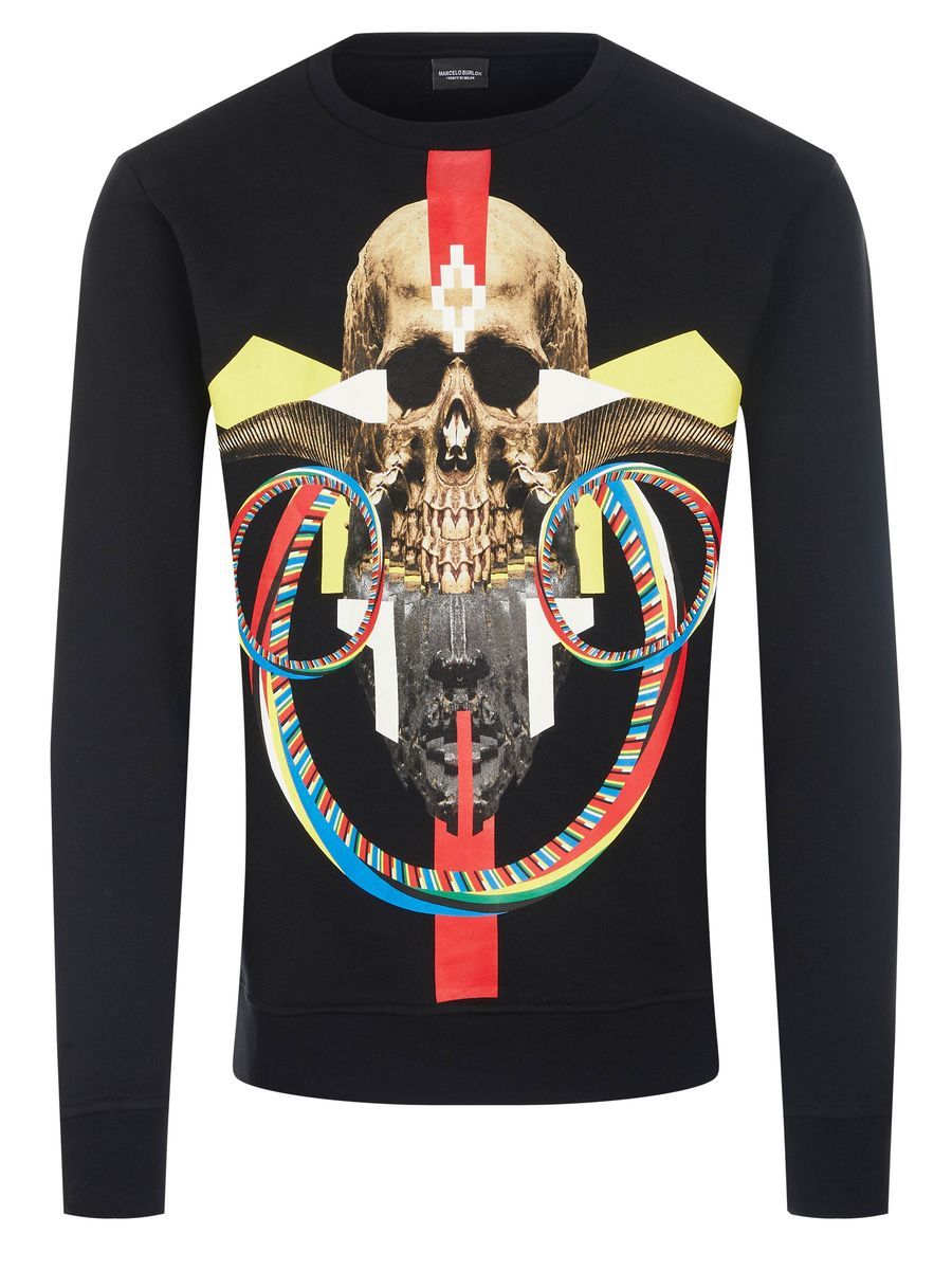 Sweatshirt aus Baumwolle mit Grafik-Totenkopf-Print