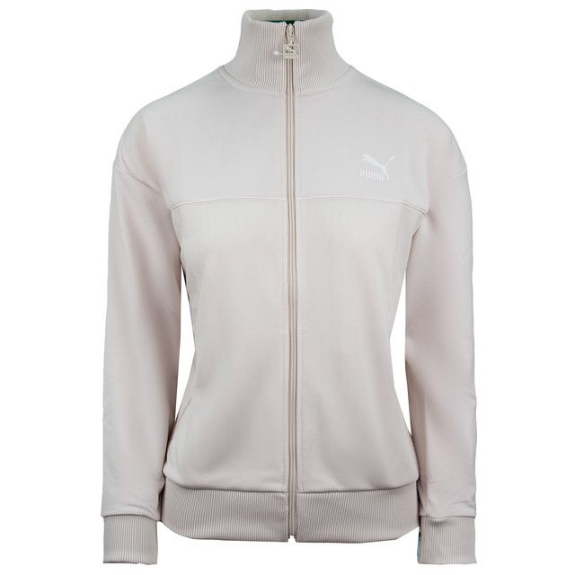 Damen Crème Trainingsjacke mit Reißverschluss