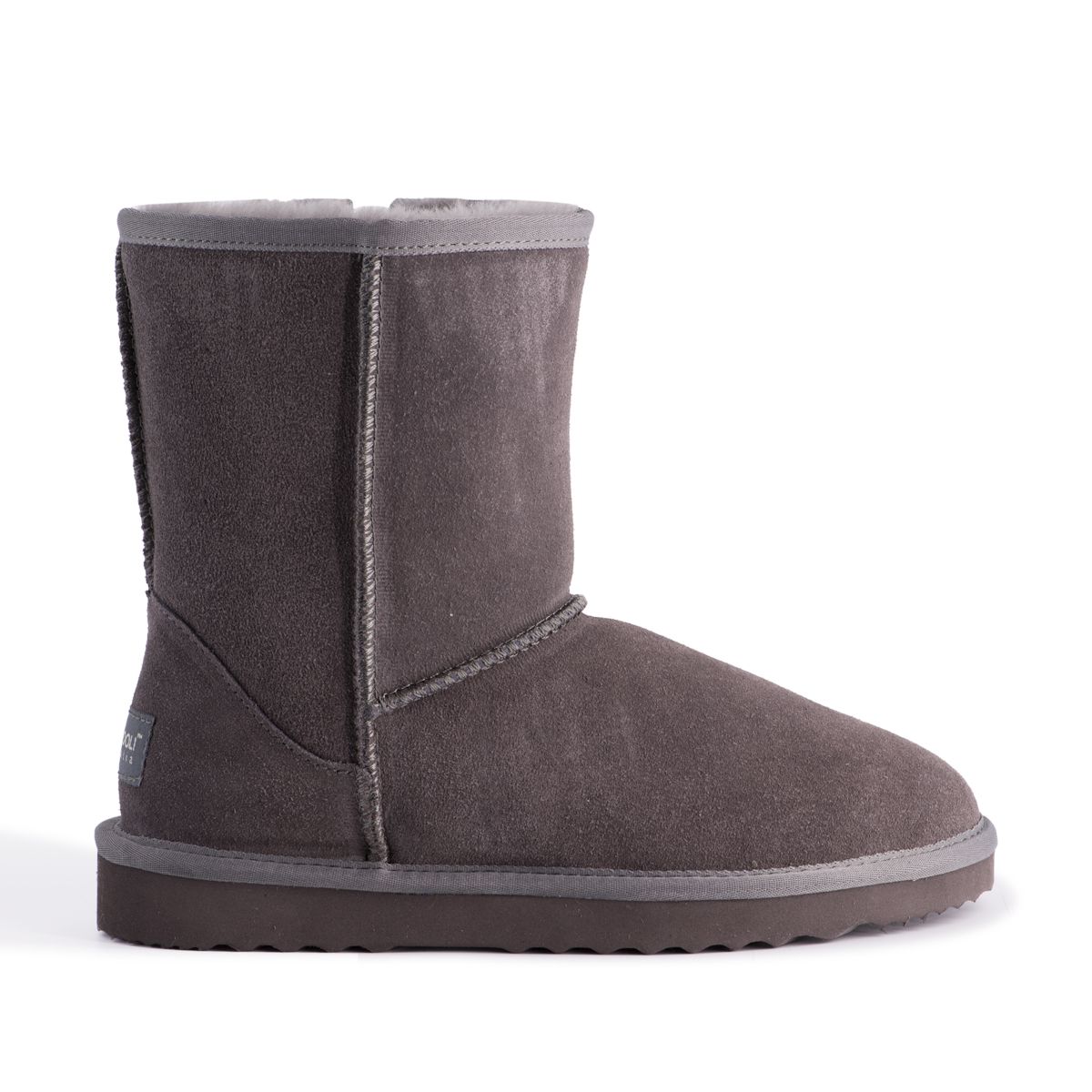 Wadenhohe Wildleder-Stiefel mit Reißverschluss