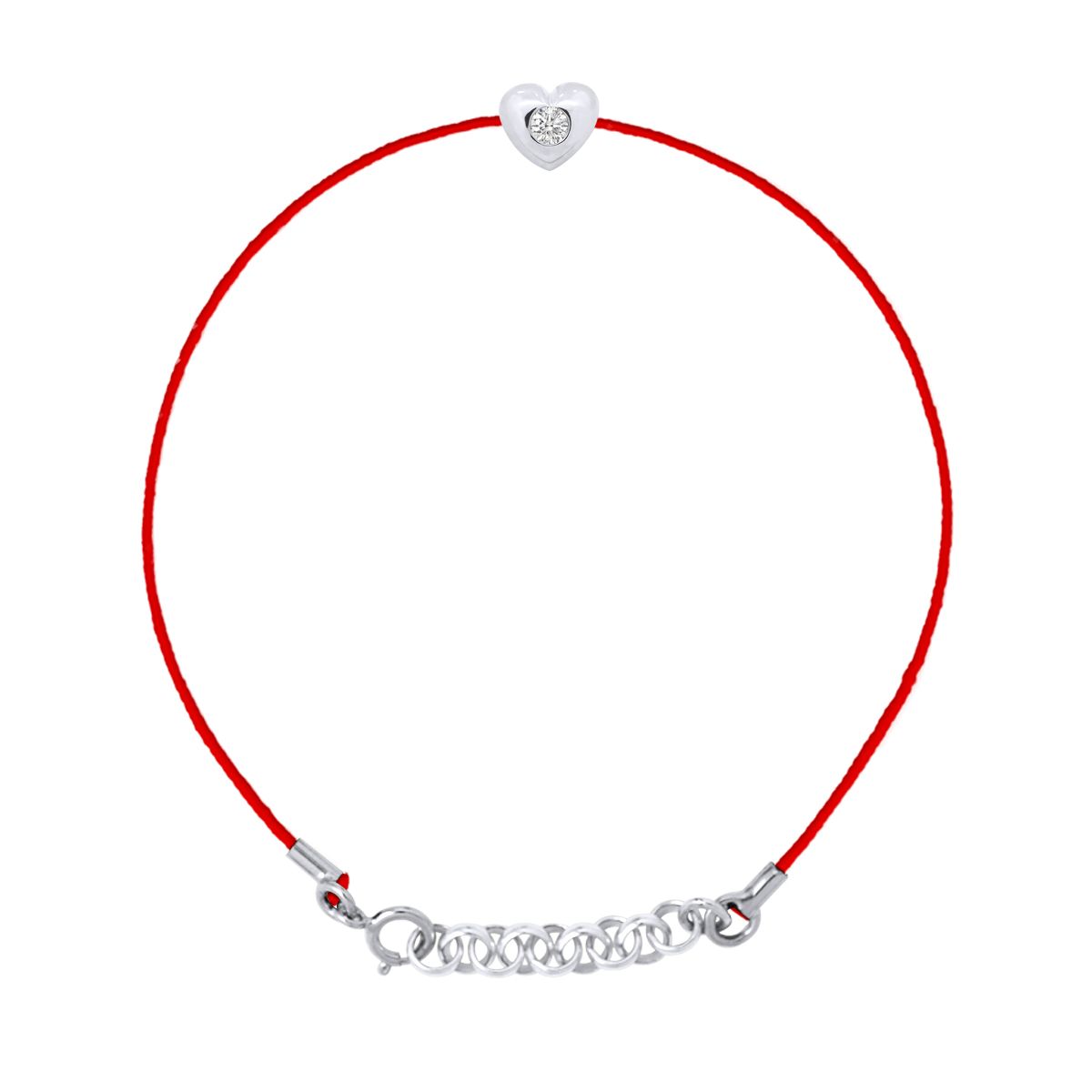 Rotes Armband mit Diamantherz