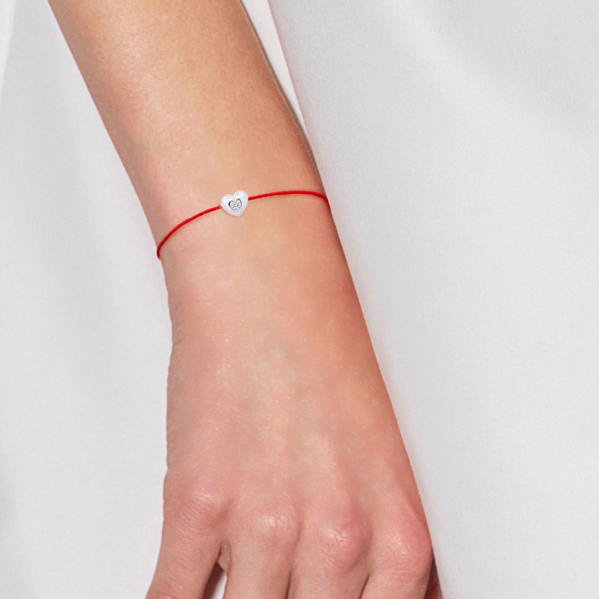 Herz-Diamant-Kordelarmband