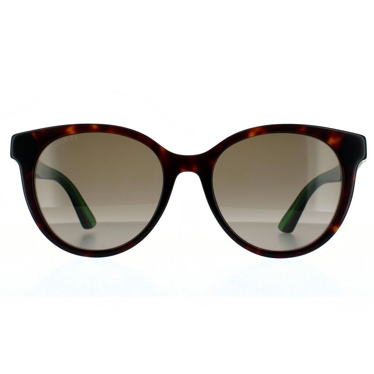 Runde Havana Sonnenbrille mit Grünem Verlauf