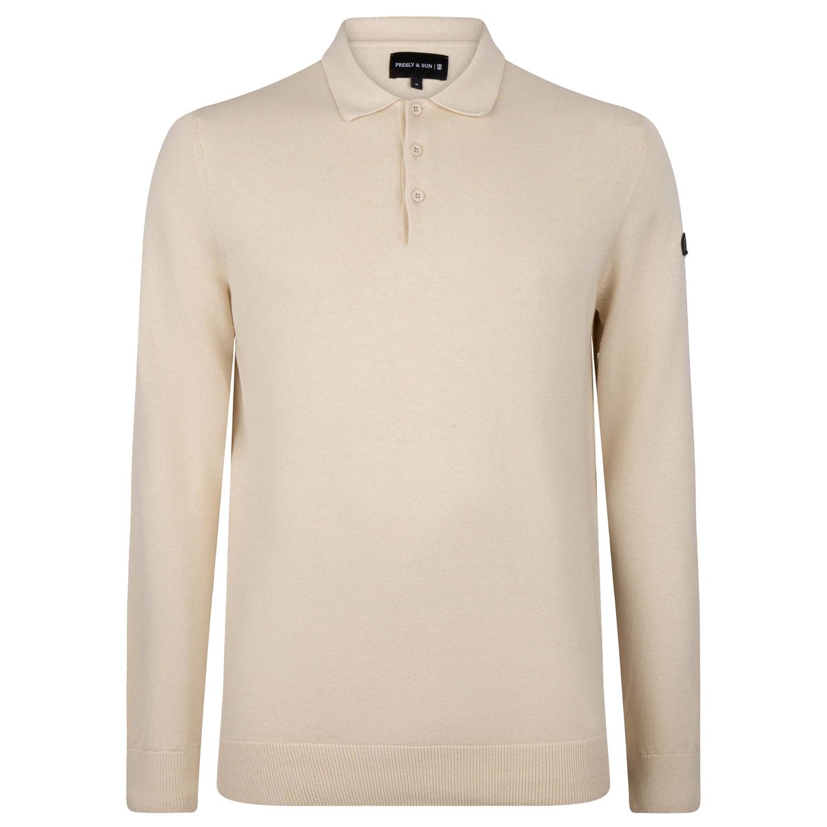 Langärmeliges Strickpolohemd