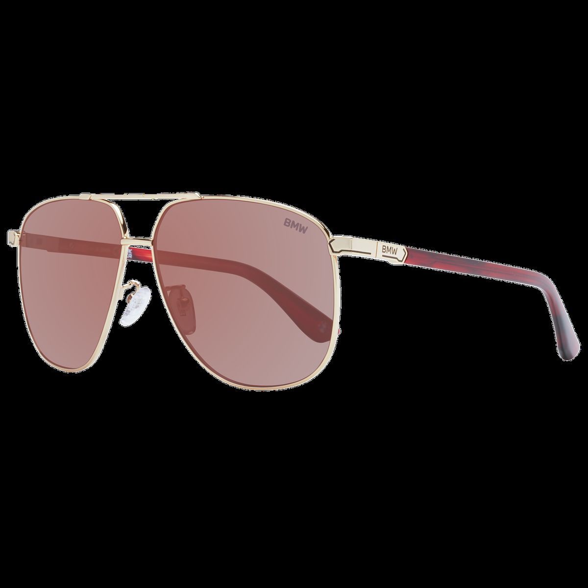 Goldene Pilotenbrille mit roten Akzenten