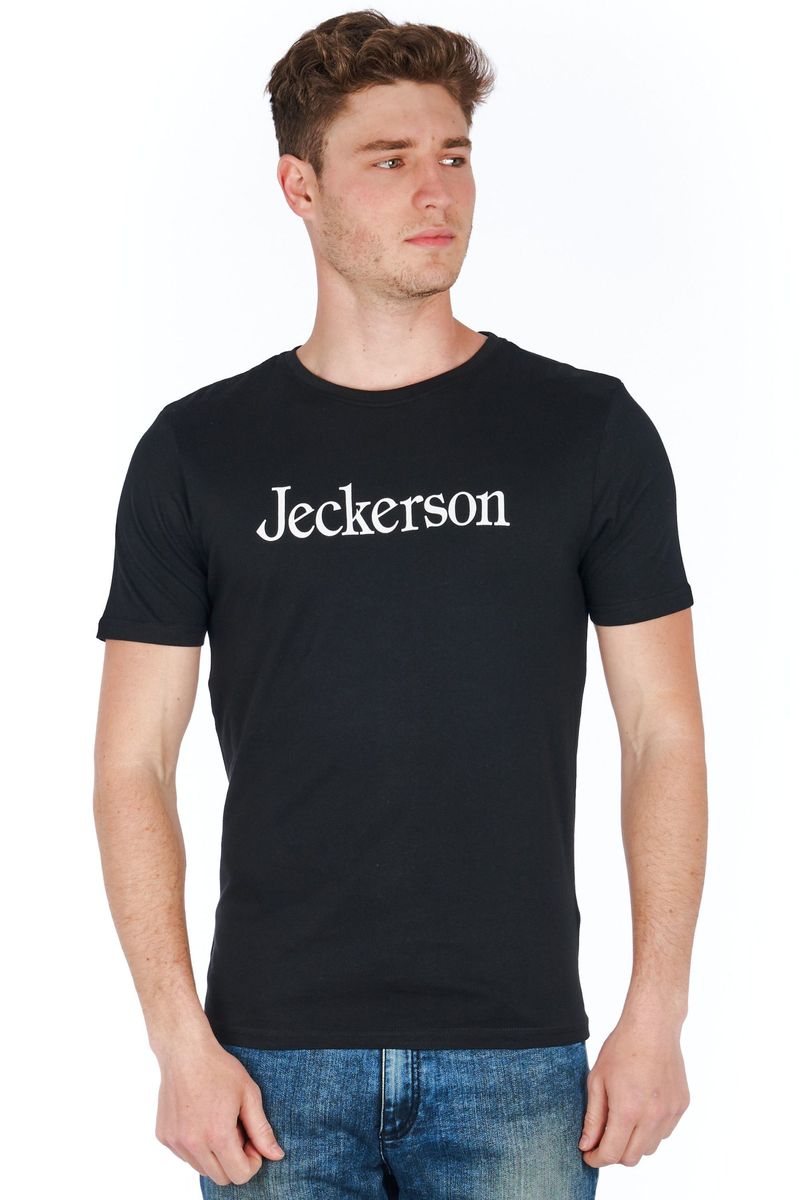 Klassisches schwarzes Baumwoll-Logo-T-Shirt