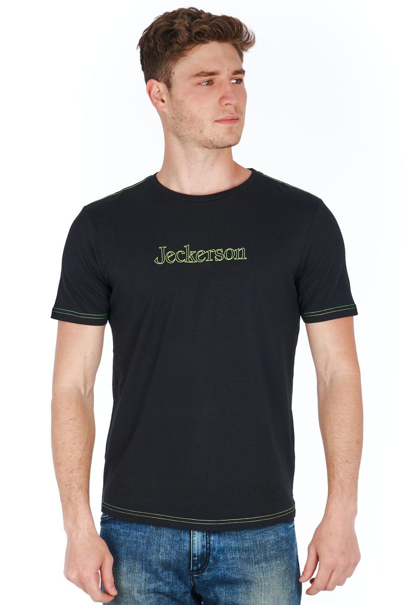 Klassisches schwarzes Baumwoll-Logo-T-Shirt