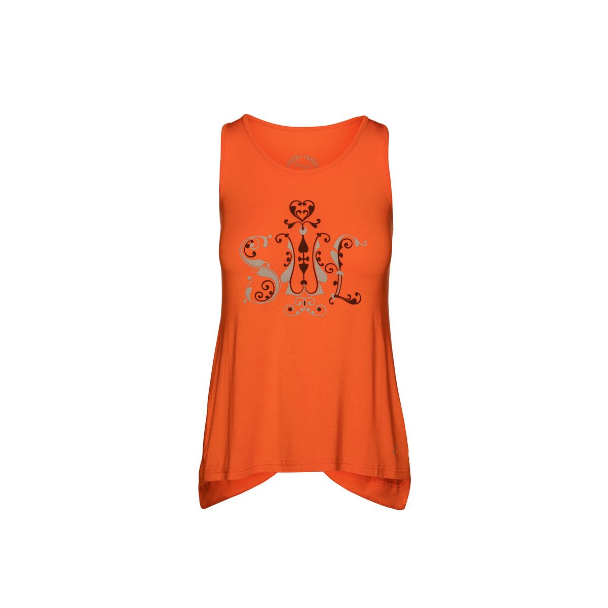 Orange Racerback Tanktop mit Print