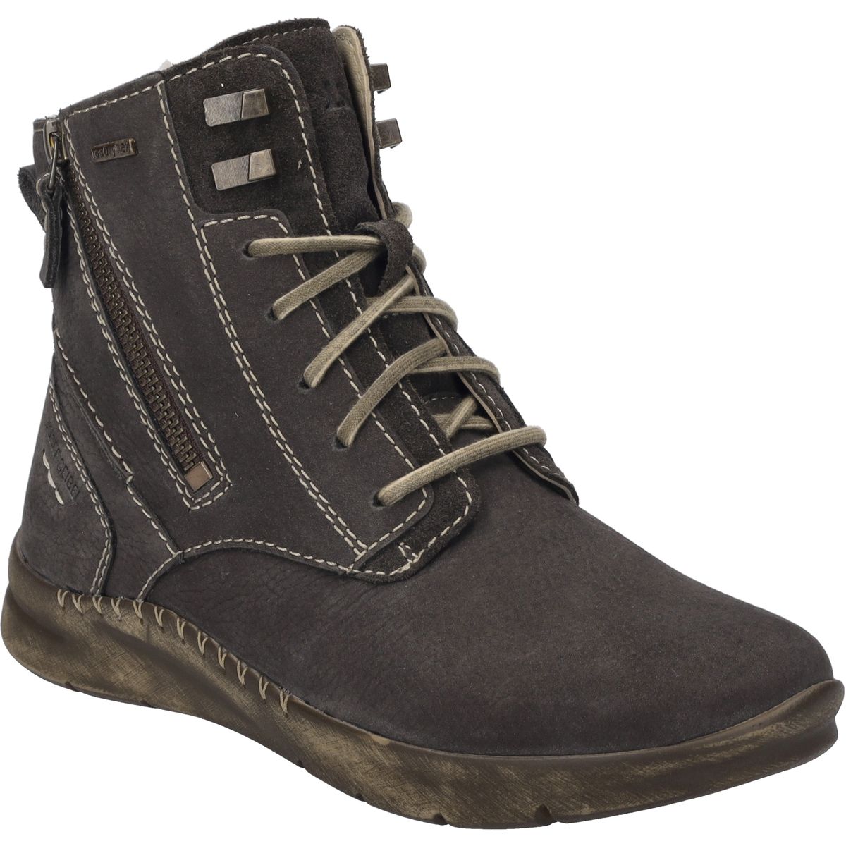 Damen Schnür-Leder-Stiefelette