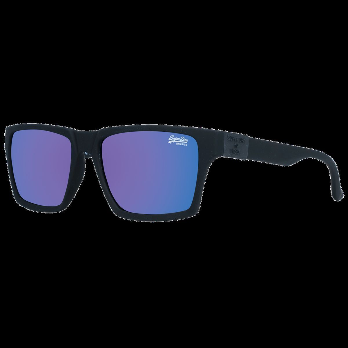 Matt-schwarze Sonnenbrille mit quadratischem Rahmen