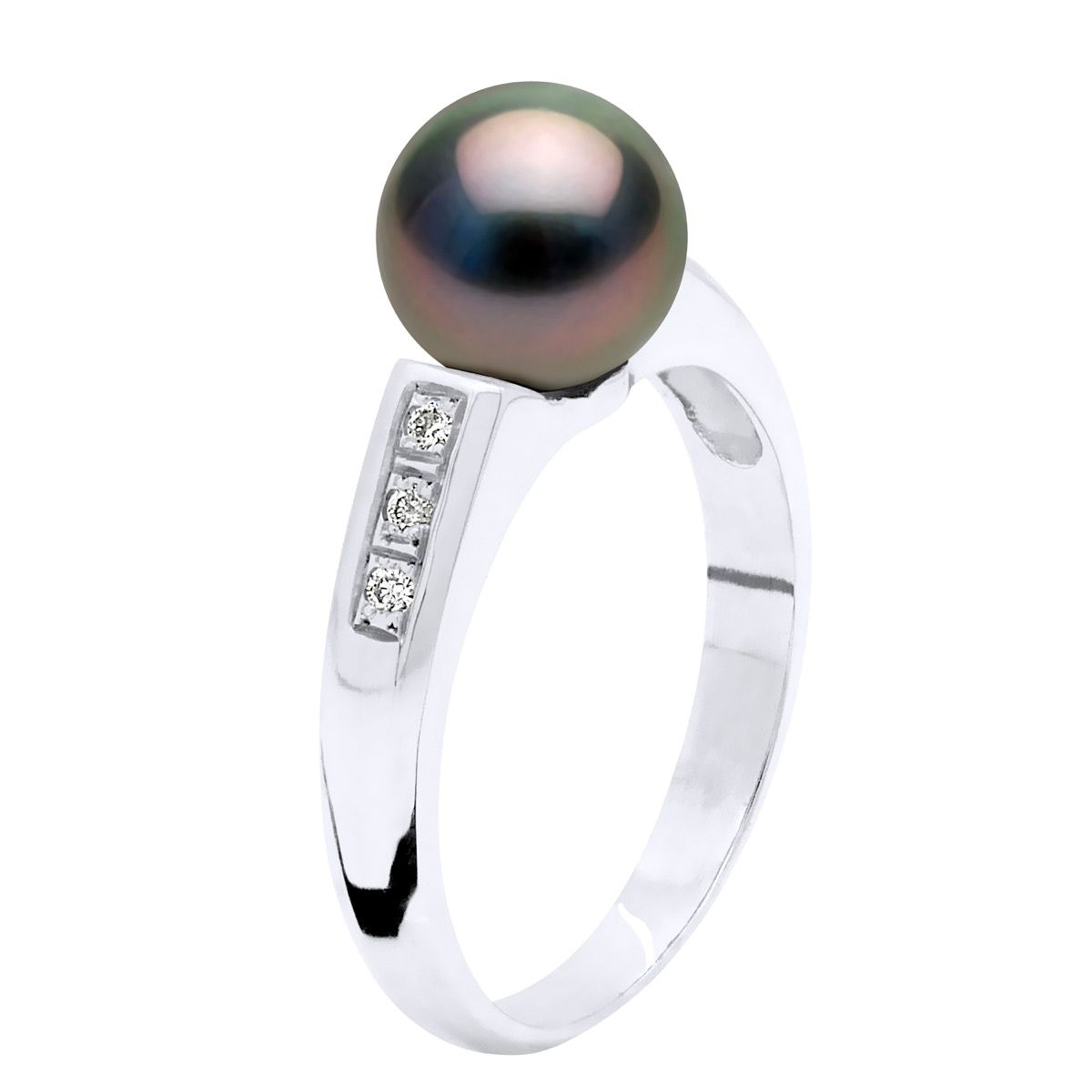 Tahitiperlenring Weißgold Diamant