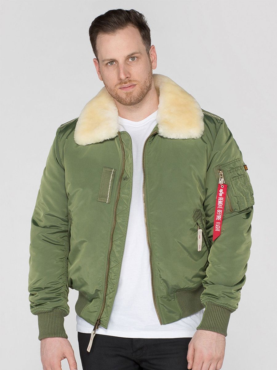 Herren Bomberjacke mit Shearling-Kragen