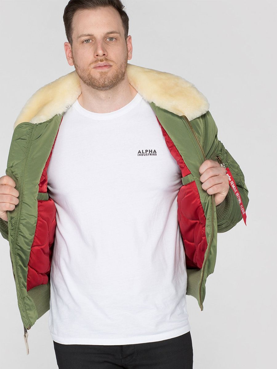 Fliegerjacke mit Lammfellkragen