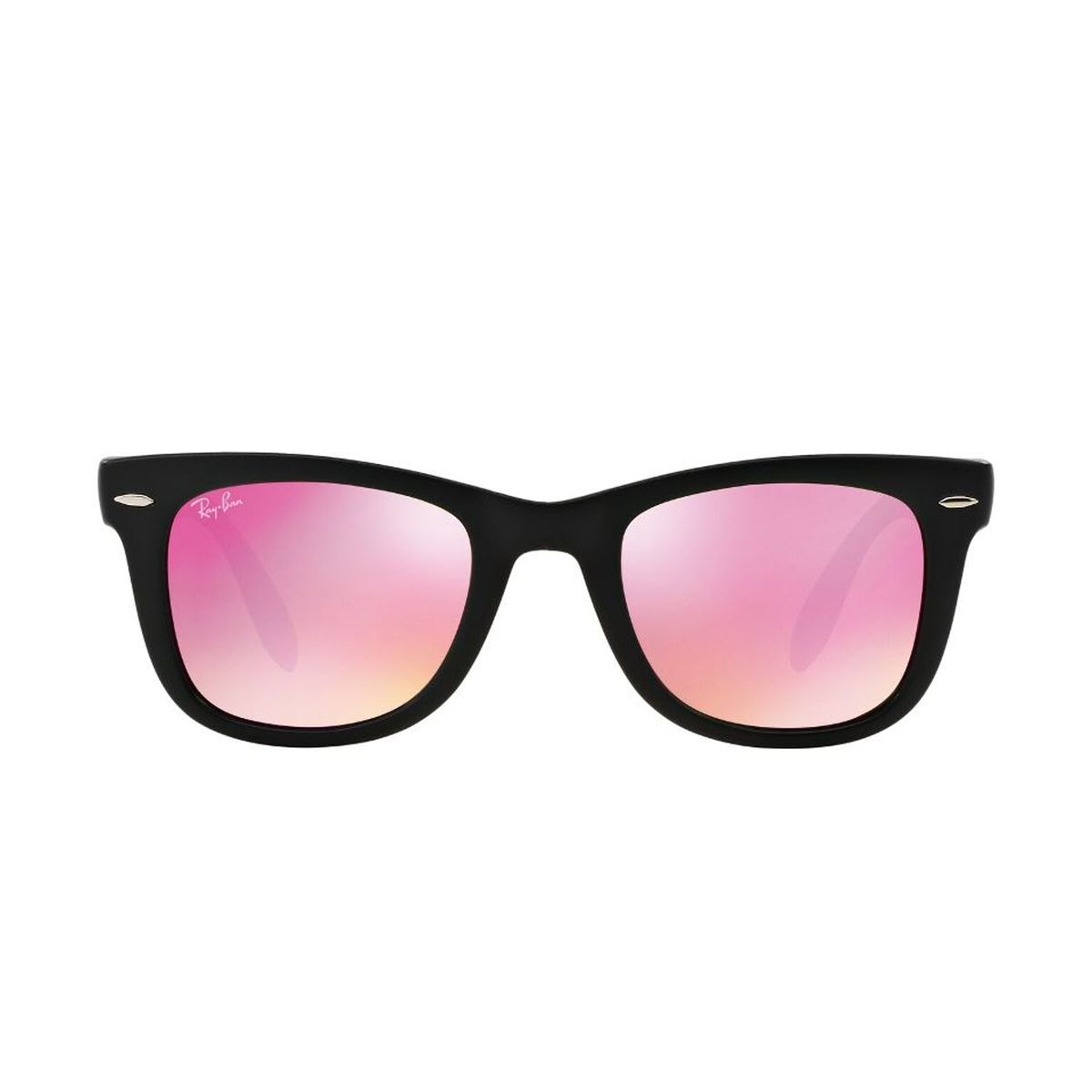 Klassische Wayfarer Sonnenbrille mit pinken Gläsern