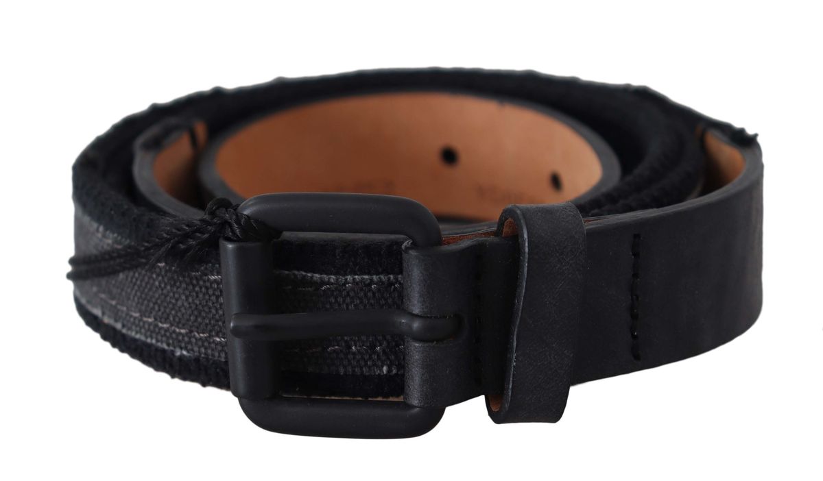 Ermanno Scervino Ceinture en cuir noir avec boucle et logo pour femme