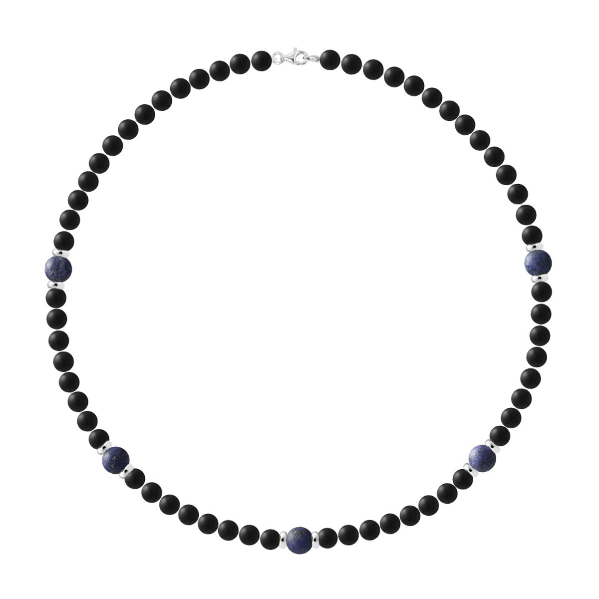 Halskette aus Achat und Lapislazuli