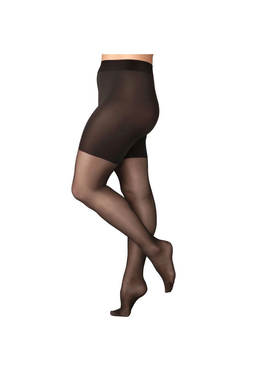 Matte, transparente, schwarze Strumpfhose in Übergröße