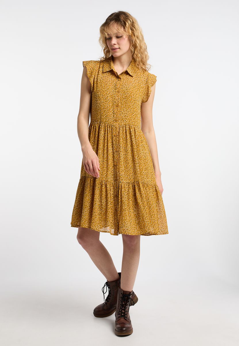 Gestuftes Midikleid mit Blumenmuster