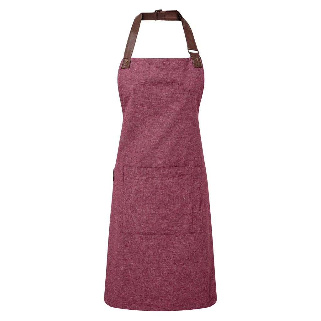 Burgunderfarbene Unisex-Latzschürze mit Taschen