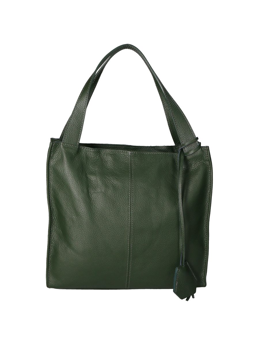 Dunkelgrüne Ledertasche