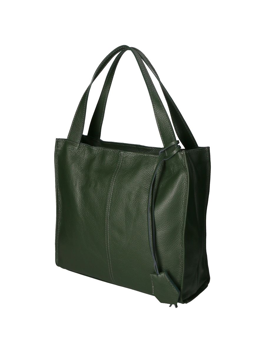 Minimalistische Schultertasche aus genarbtem Leder
