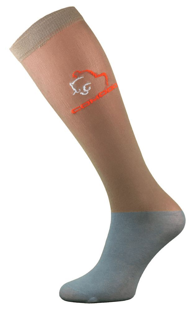 COMODO - Femme Chaussettes Equitation | Chaussettes Hautes Longues pour Eté - Beige