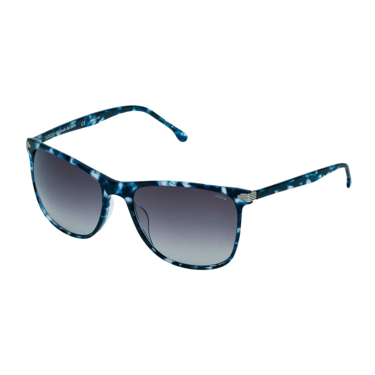 Eckige Sonnenbrille mit Schildpattmuster
