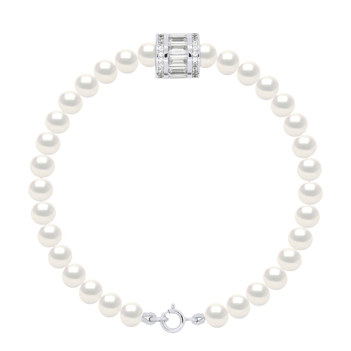 Süßwasserperlenarmband mit Zirkonia-Akzent