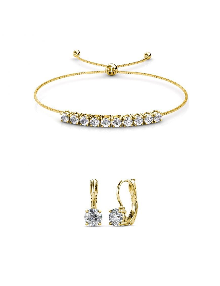 Kristall Tennisarmband und Ohrring Set