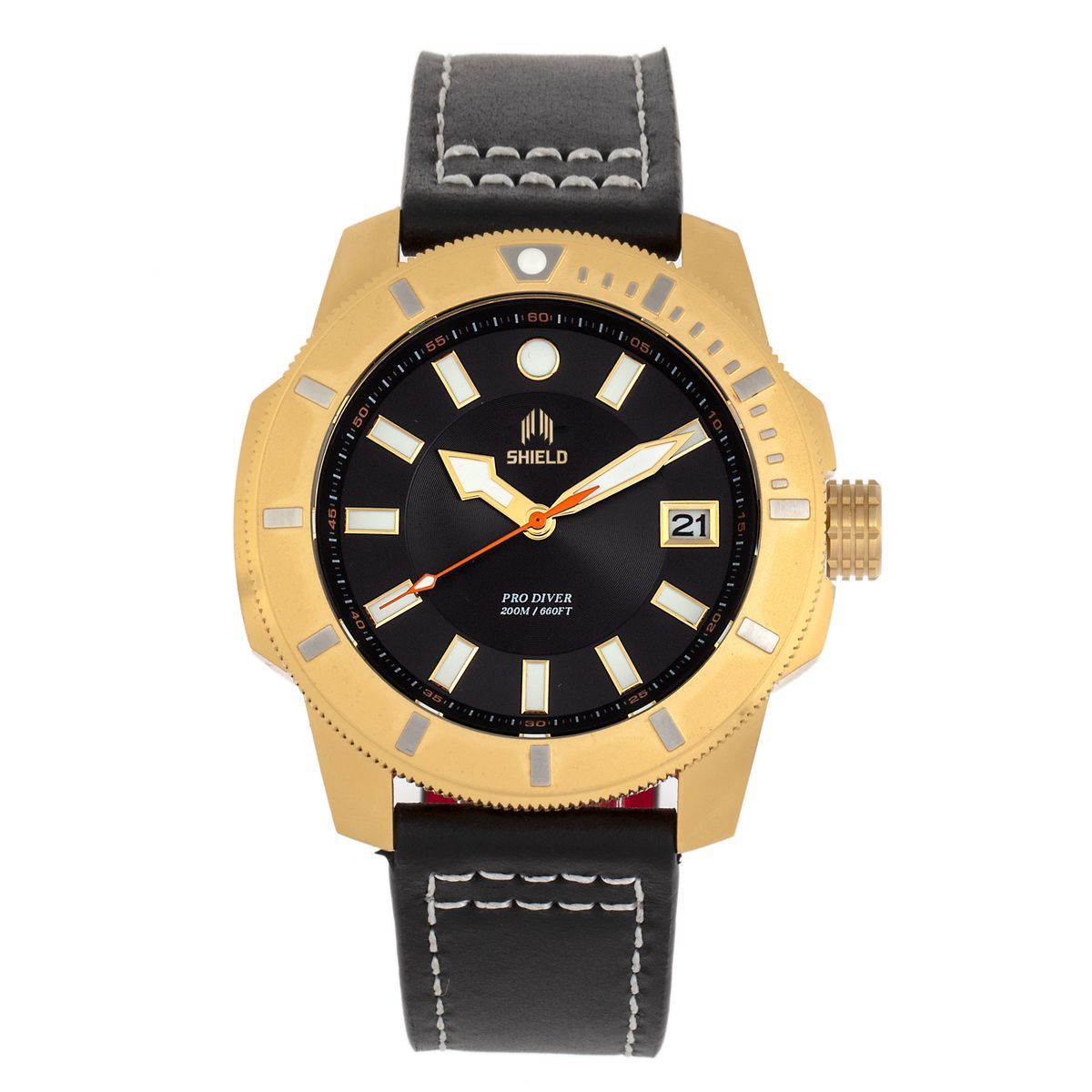 Goldfarbene Pro Diver Taucheruhr