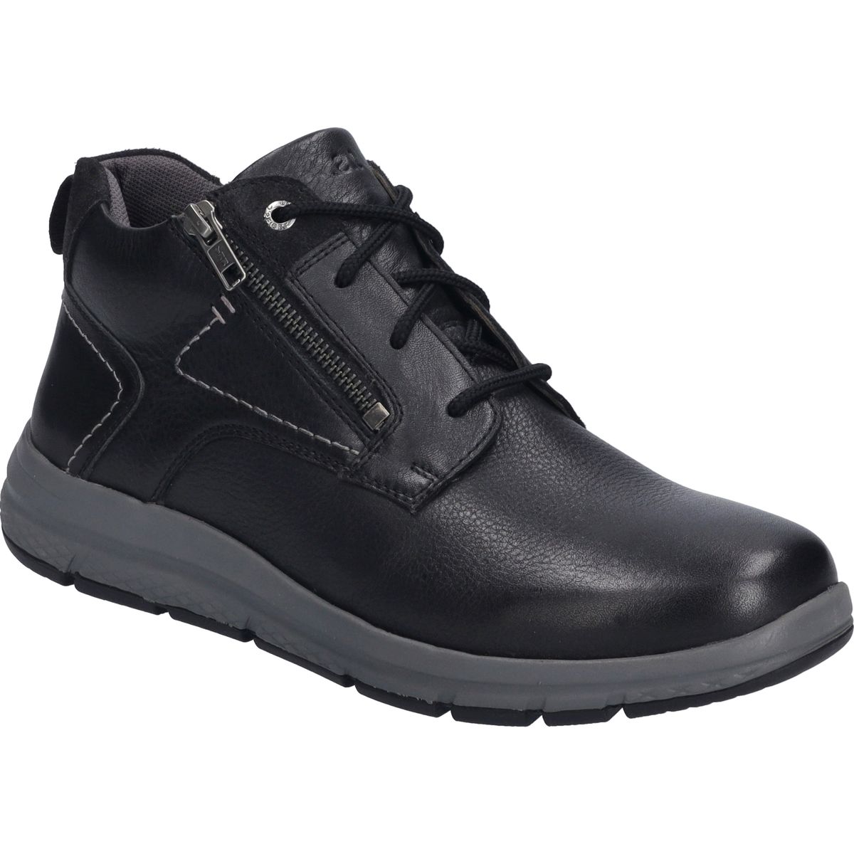 Herren-Lederstiefelette mit Reißverschluss
