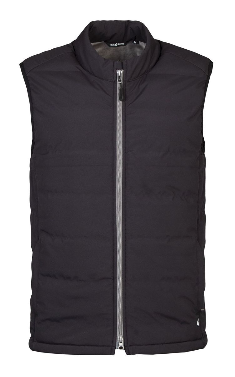 Herren isoliert Fleece gefüttert Gilet für Winter | Wärmespeicher | Midweight Full Zip Bodywarmer - Schwarz